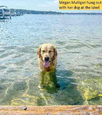 Megan Mulligan hung out with her dog at the lake!