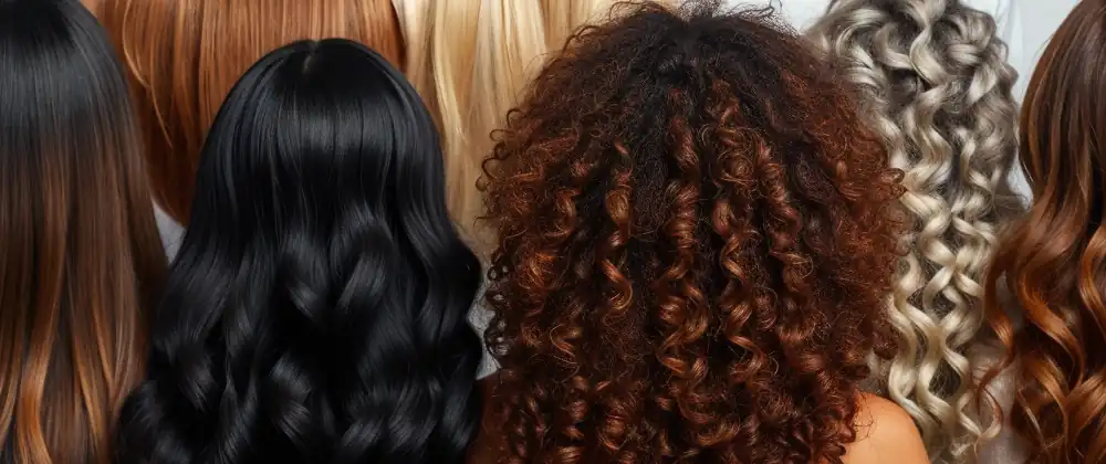 Various types of hair covered in the product recommendation quiz